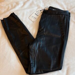 Zara Black Faux Leather Pants